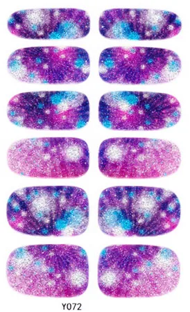Y5072 Manicure 3D Decals Auto Adhesive Nail Art Stickers Dark Purple Galaxy Blurry Dull Polish Design