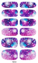 Y5072 Manicure 3D Decals Auto Adhesive Nail Art Stickers Dark Purple Galaxy Blurry Dull Polish Design