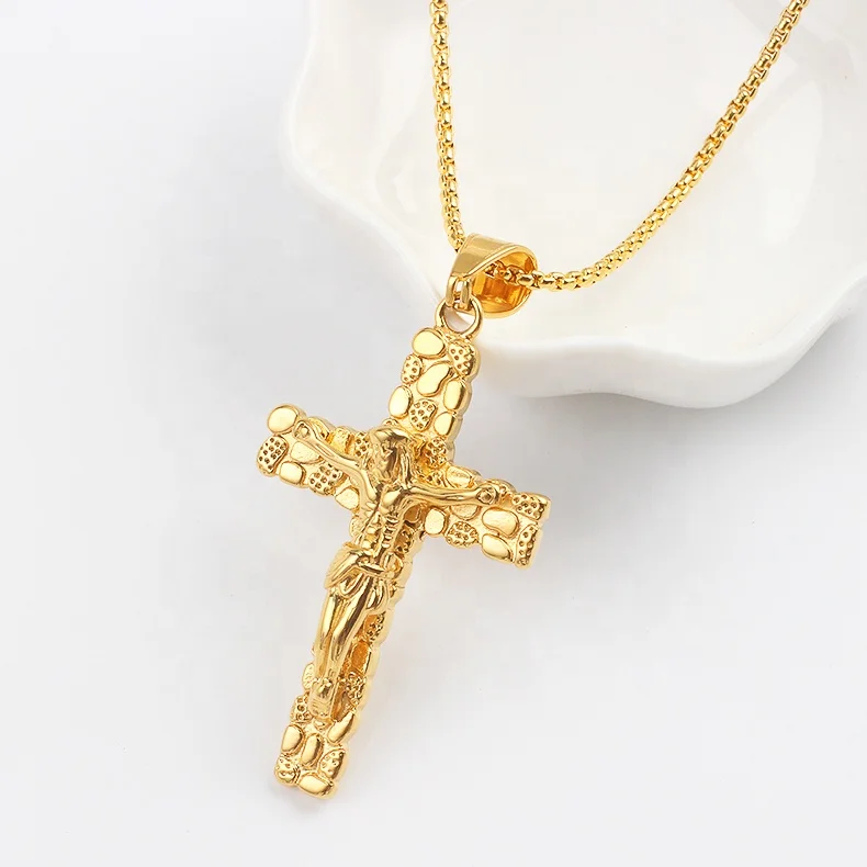 Oumi New Designs Hiphop Gold 24k Baptism Australia Cross Pendant Chain
