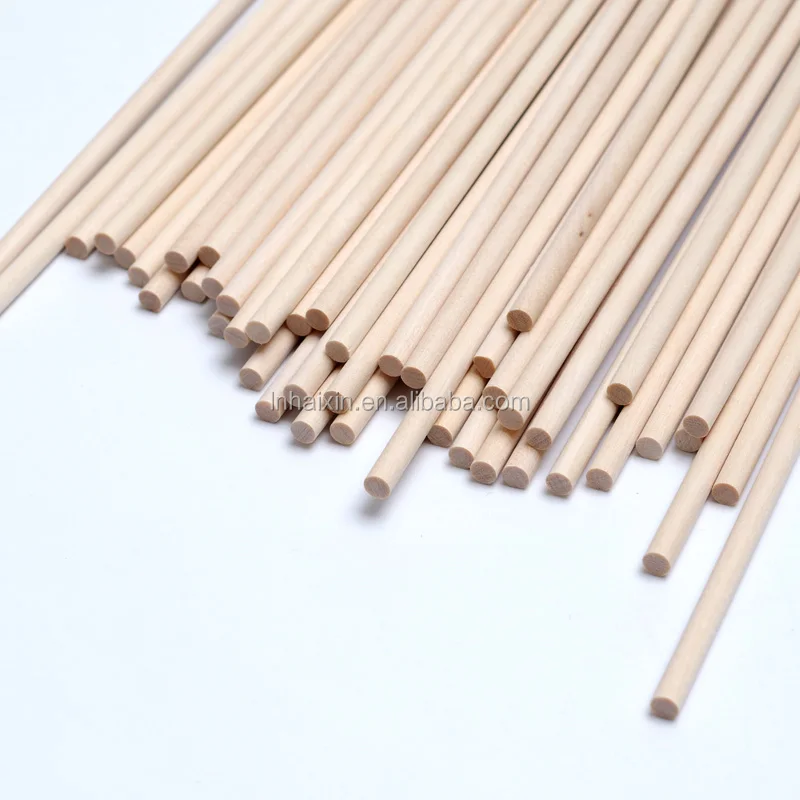 10-100cm wood dowel natural round beech