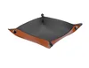 Personalized simple design 20 x 20 x 3 cm snap leather travel valet tray sundries valet tray