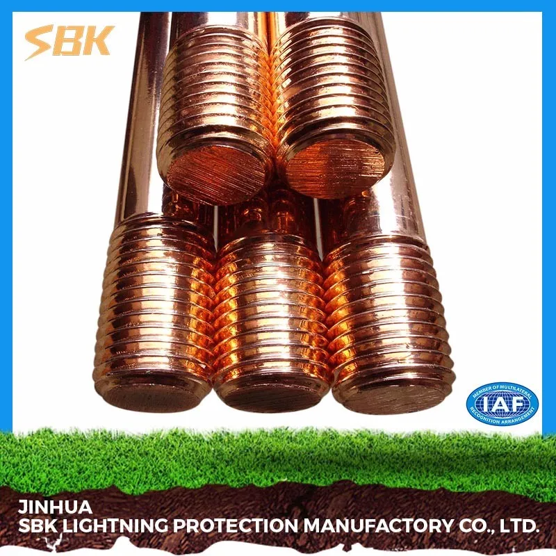 Sbk Two Ends Threaded Copper Ground Rod Buy Ground Rod,Copper Ground