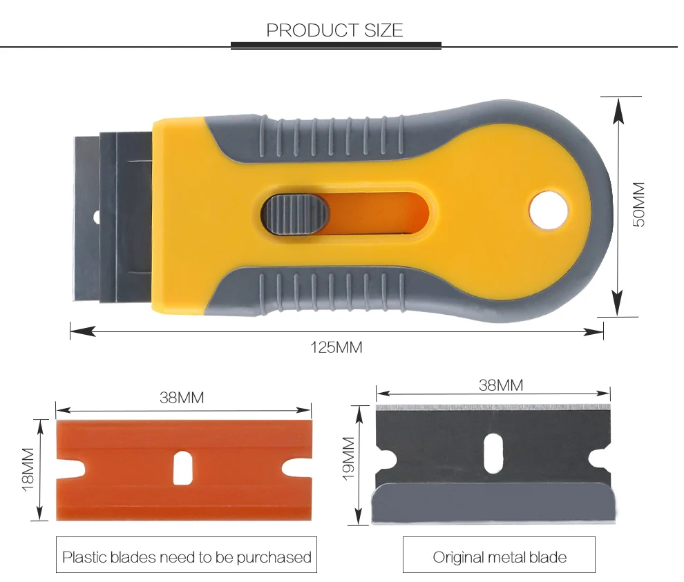 BST-218 Plastic Razor Scraper Double Edged Razor Blades For Glue Removing