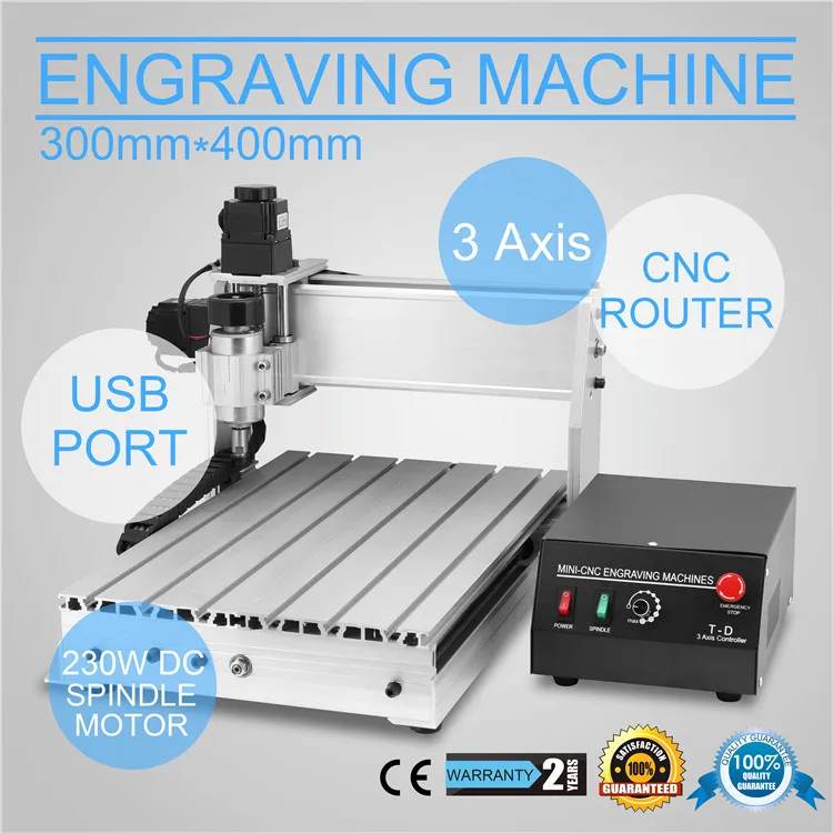 4 Axis 3040t Usb Cnc Router Engraver Cutting Machine Cnc Router For ...