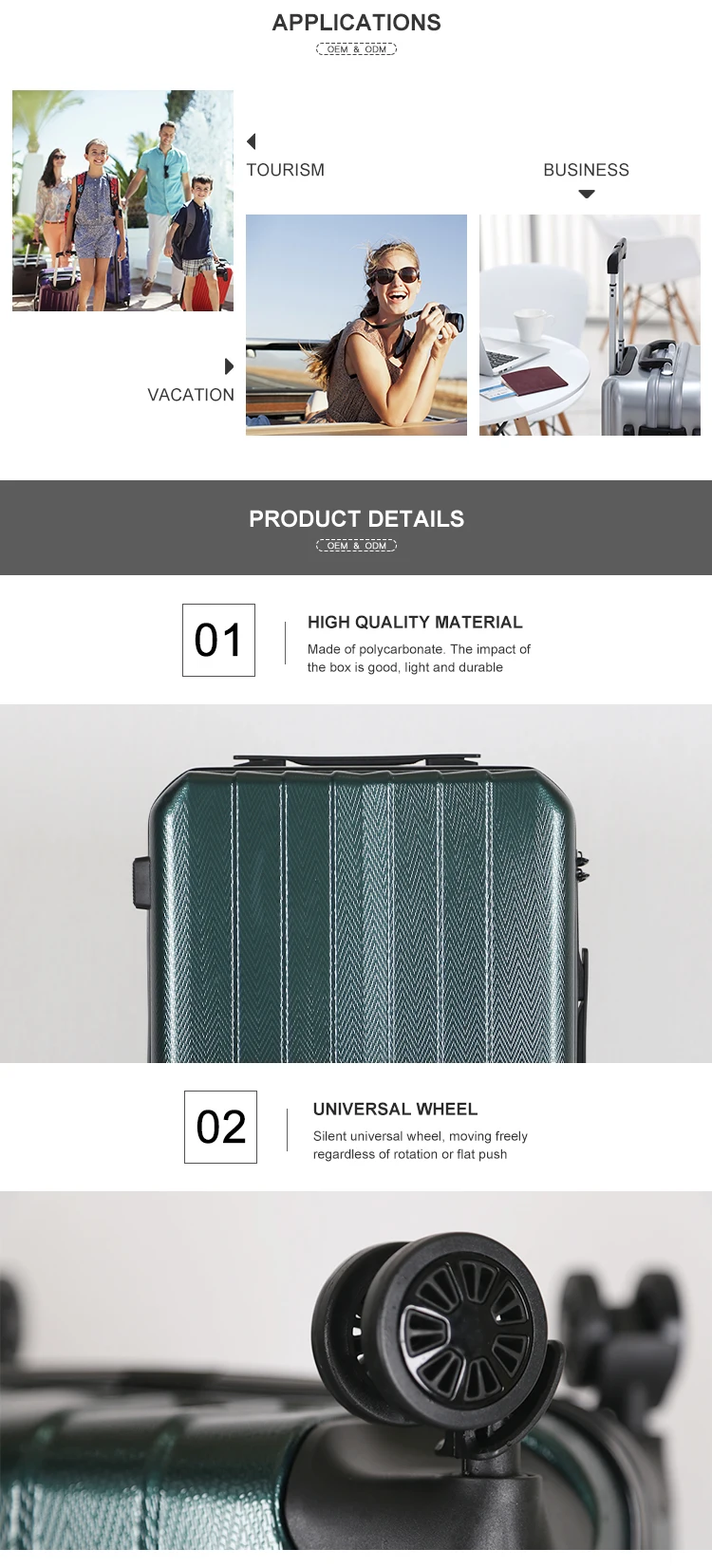 Wholesale price Hard Shell ABS / PC Trolley Cabin Luggage Bag