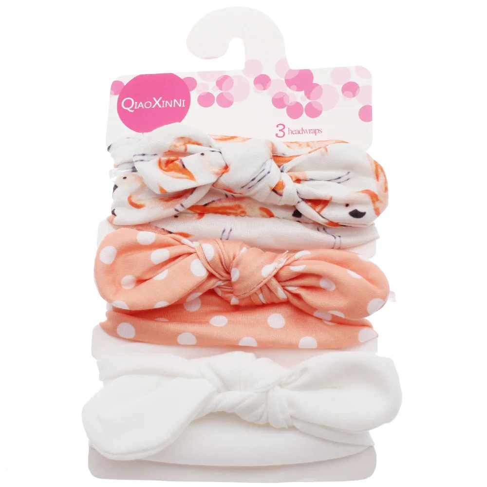 Wholesale Baby Hair Accessories 3 Pcs/card Kids Turban Knot Headband