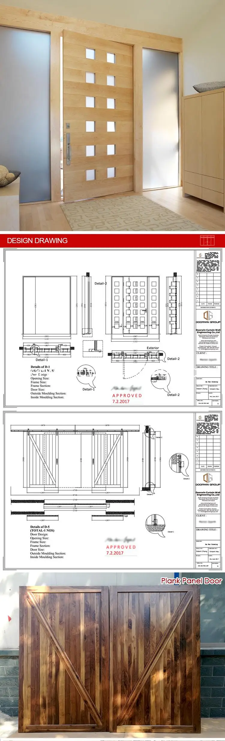 Hot selling wood door specifications sizes molding