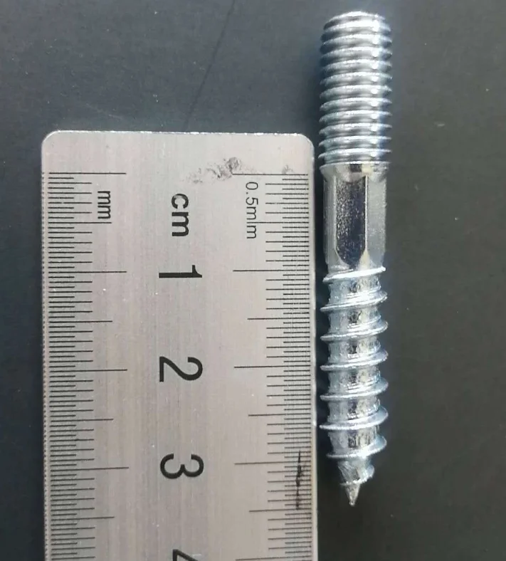 Wood To Metal Dowel Screw Double Thread End Furniture Screw Dowels