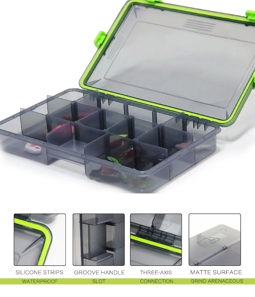 Ilure Fishing Tackle Box Green/red Hard Plastic Lure Box - Buy Fishing ...