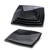 melamine square tableware for restaurant low price custom plastic hotel dinnerware black dinner plate dish sets