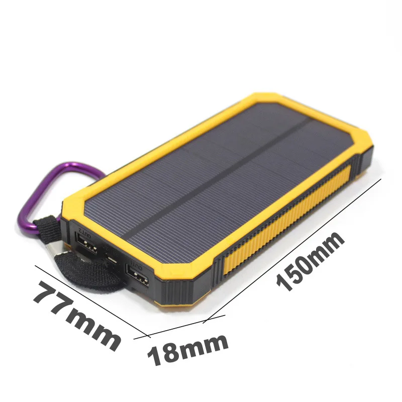 Portable solar phone charger new products solar power bank 12000mah power bank with LED Lamp - ANKUX.COM