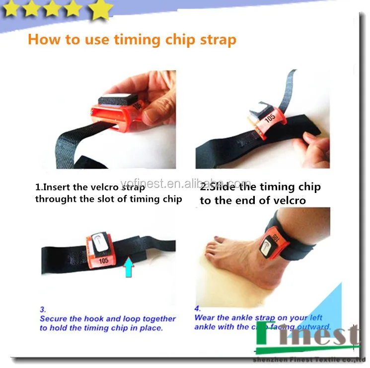 Black Adjustable Triathlon Timing Chip Accessory Straps,ankle Strap For 