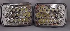 7x6" LED Hid Cree Light Bulbs Crystal Clear Sealed Beam Headlamp Headlight Pair"