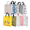 Custom logo printed eco friendly loop handle pe plastic shopping bags for cloth shop