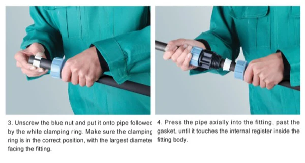 pp compression fittings coupling for pe pipe