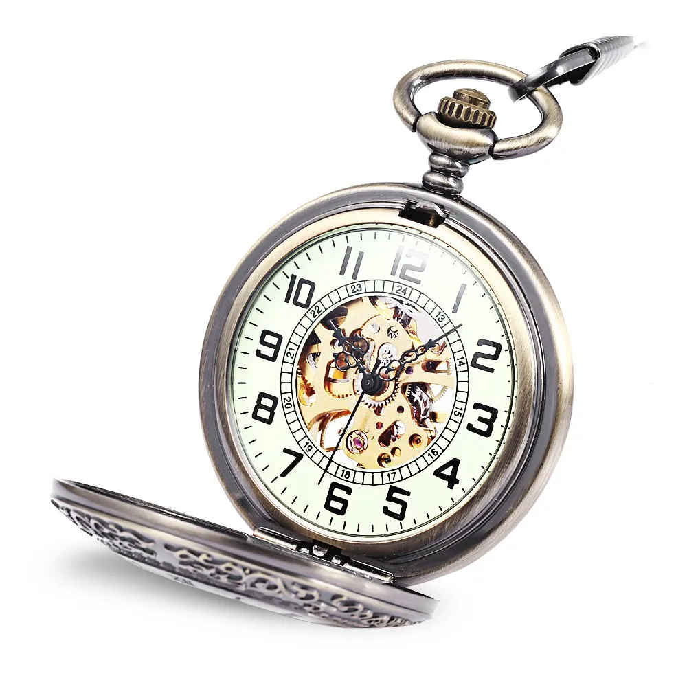 Engraved Case Hollow Oem Antique Pocket Watch Mechanical Buy One