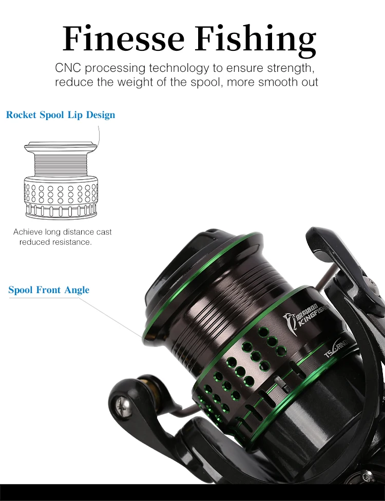 Tsurinoya Spinning Fishing Reels Kingfisher 1000 10+1bb 162g Carbon