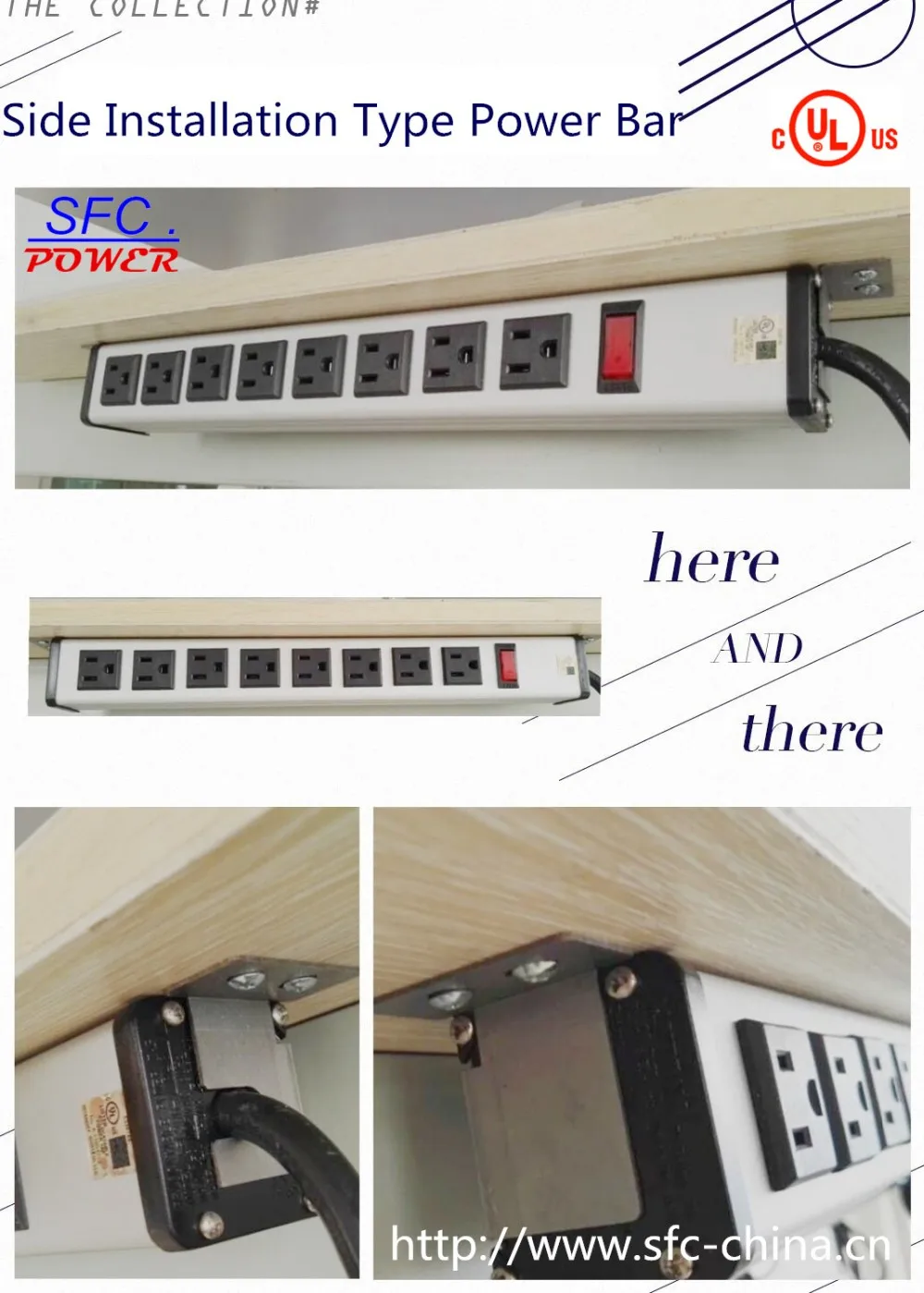 Side installation type Industrial Bench Power Strip