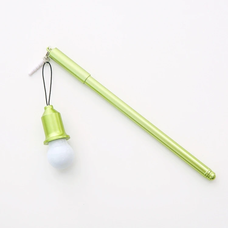 Creative Light Bulb Dust Plug Gel Pen Charm Fine Office Kids School Stationery 