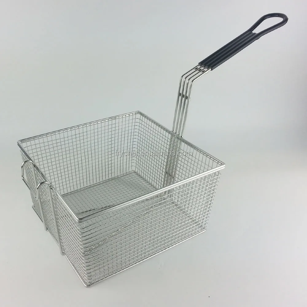 Stainless Steel Deep Fat French Fry Basket Wire Square Fryer Basket