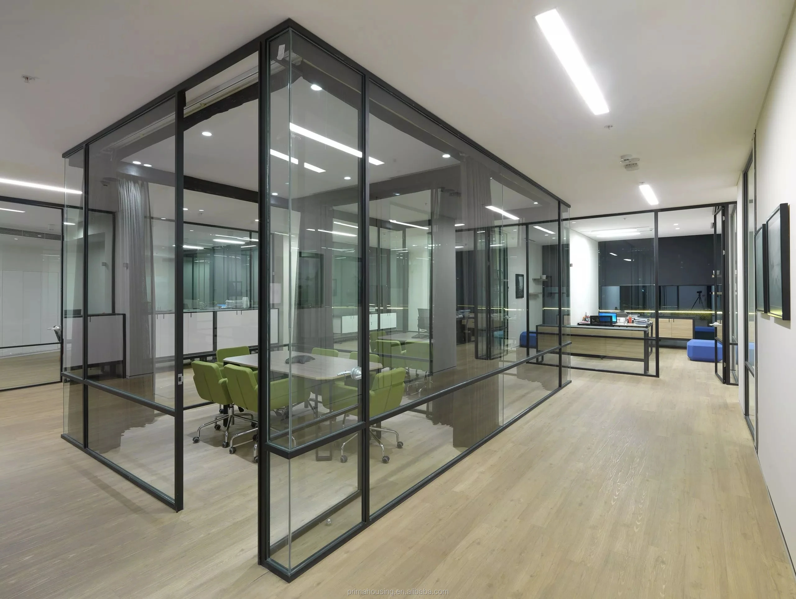 Office Full Height Frosted Tempered Glass Wall Partition For Project ...