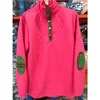 Wholesale Elbow Patch Pullover Quilted Plaid Patch Pullover