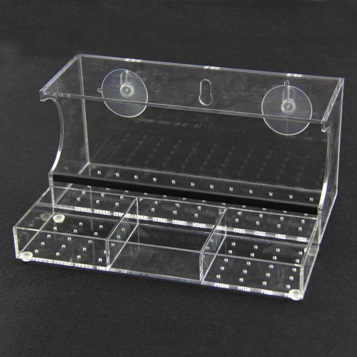 Clear Plastic Acrylic Wild Bird Feeding House 3 Suction Cups