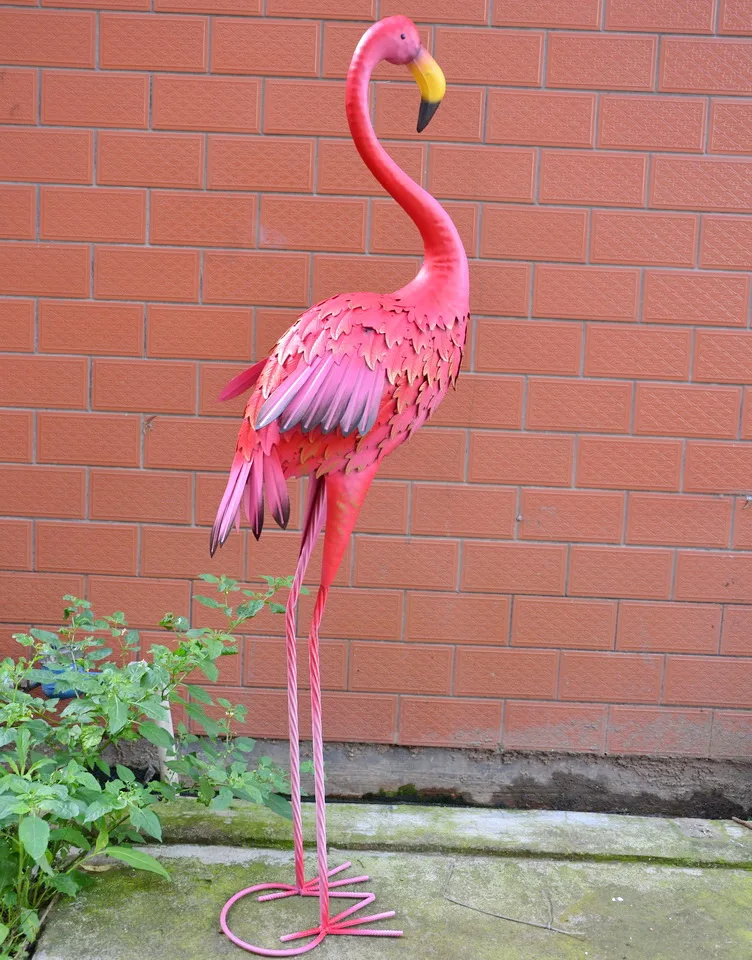 Metal Yard Art Pink Flamingo Garden Decoration - Buy Pink Flamingo