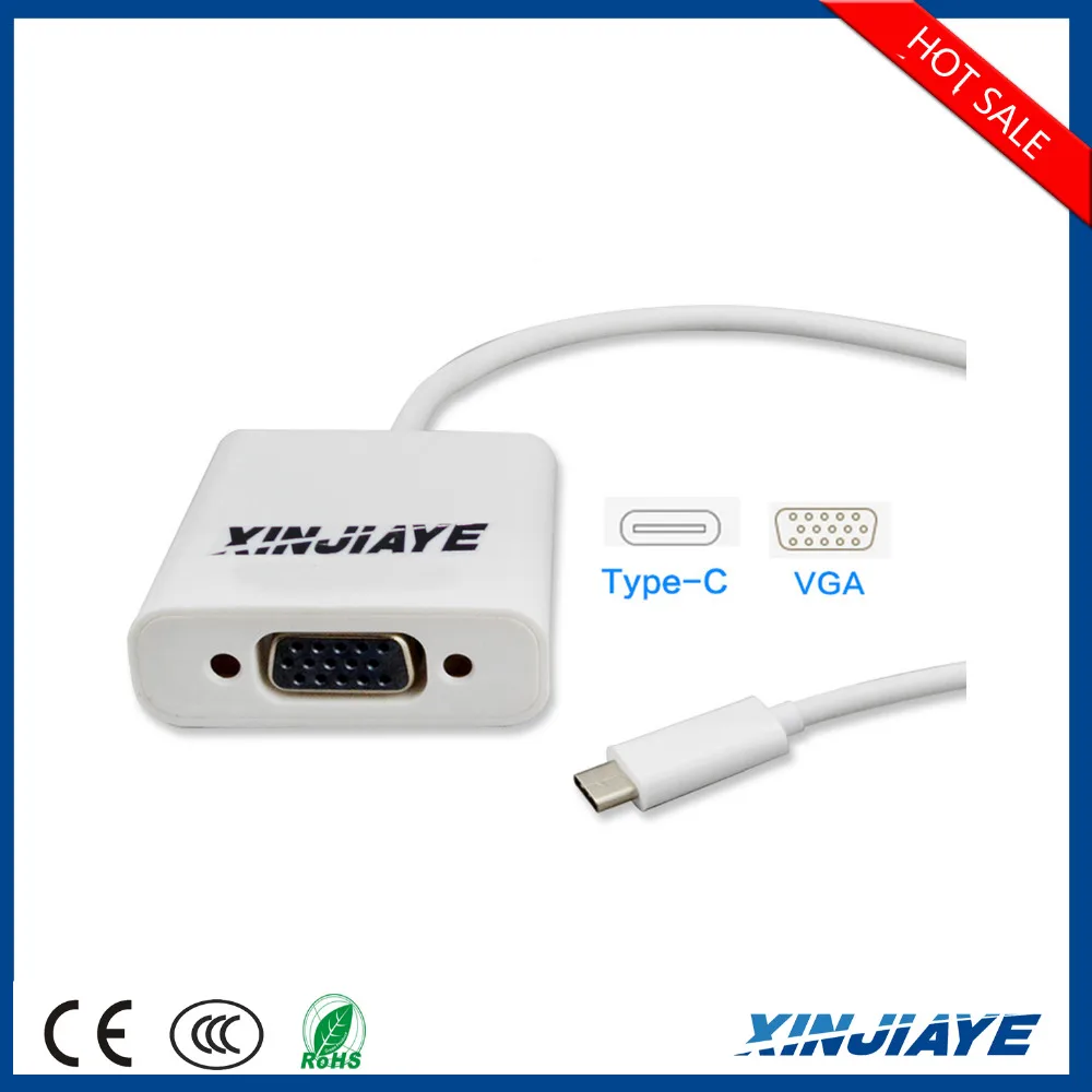 New design Usb 3.1 TYPE C to VGA cable adapter for apple notebook dual usb to sata adapter cable