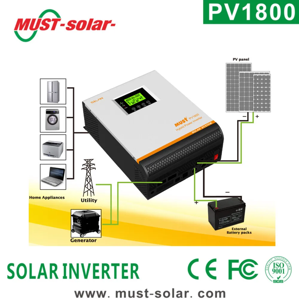Pv1800 Pro Series 2kva 3kva 48v High Frequency Off Grid Solar Inverter