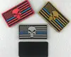 wholesale 8*5cm hook and loop usa flag skull rubber patch pvc , diy custom pvc patch