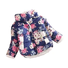 Teplá květovaná jarní bunda pro holčičku z Aliexpress