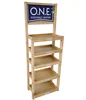 Pine wood display rack for beverages supermarket wooden coconut water display stand