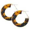 Japan and South Korea new simple thick hoop lucite Cellulose Acetate Tortoise Shell earrings