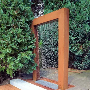 Corten Steel Rain Curtain Water Feature Fountain Corten Steel Rain Curtain Water Feature Fountain