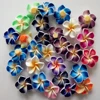 wholesale roseo polymer clay flat back plumeria flower beads