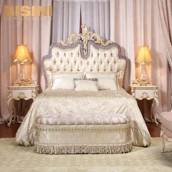 Bisini Luxury Purple Made Hand Carved Royal King Size Wooden Bed Designs For Wedding Bedroom Furniture Bf07 10069 Buy King Size Bed Royal