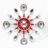 Red Color Kitchen Wall clock with Knife , fork and Spoon hands