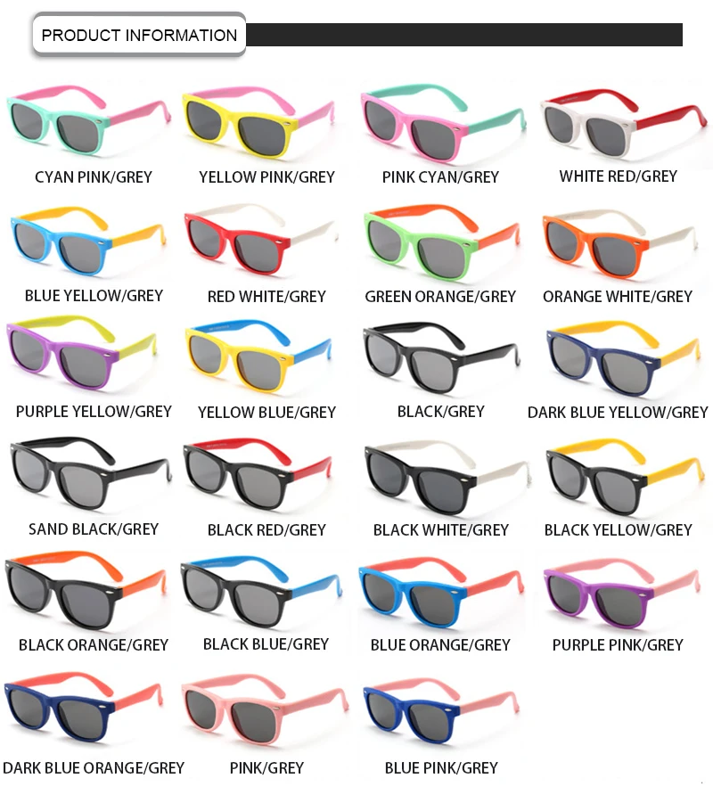 Fashion Children Sunglasses Boys Girls Kids Polarized Sun Glasses TR90 Silicone Safety Glasses Baby Eyewear UV400 Oculos