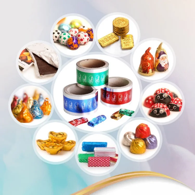 Pure aluminum foil for chocolate packing colorful rolls