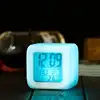 Popular Glow seven colors led 7 color cube sublimation Digital Alarm Clock