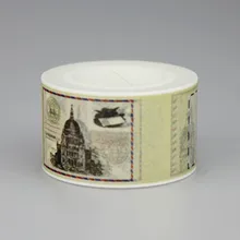 1 Pc / Pack New New Stamp Design 2.5cm*10m Paper Sticky Adhesive Sticker Decorative Washi Tape