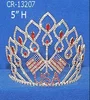 Patriotic National Flag 5 Inch American Rhinestone Crown