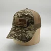 Custom 6 Panel Structured RipStop Blood Camo Embroidery Patch Mesh Tactical Cap Hats