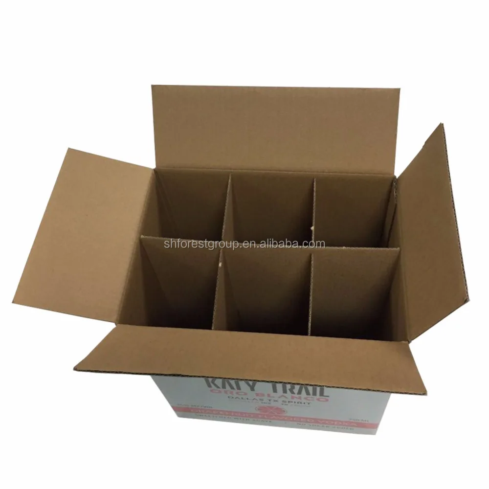 Custom Corrugated Beer Packaging Box Beer Cartons Box With Divider