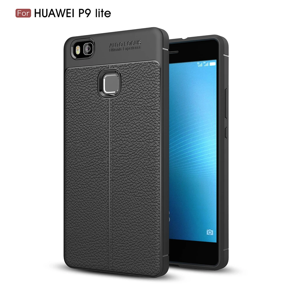 2017 New Design Carbon Fiber Lichee Pattern For Huawei P9 Lite Soft TPU Case For Huawei P9 Lite