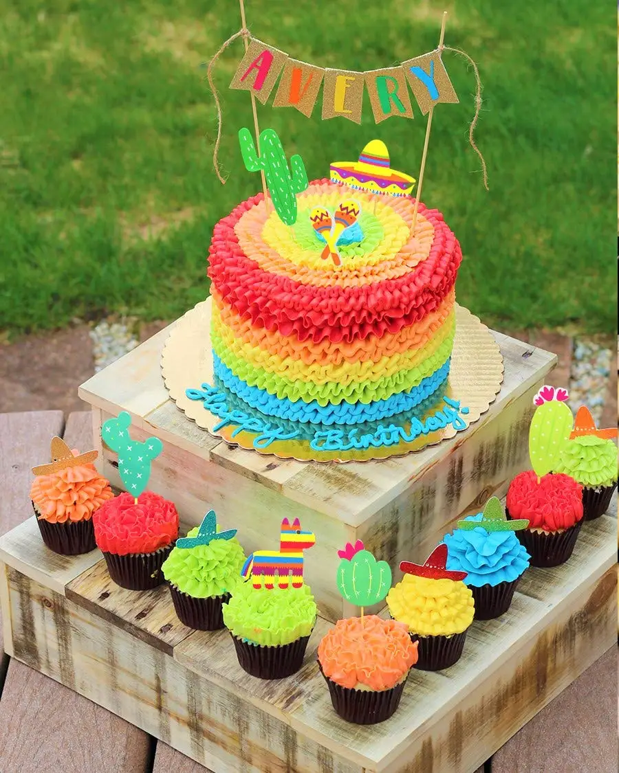 42 Pcs Mexican Fiesta Party Cake Decoration Cactus Donkey Birthday Cake   HTB1lVyXa.zrK1RjSspmq6AOdFXa9 