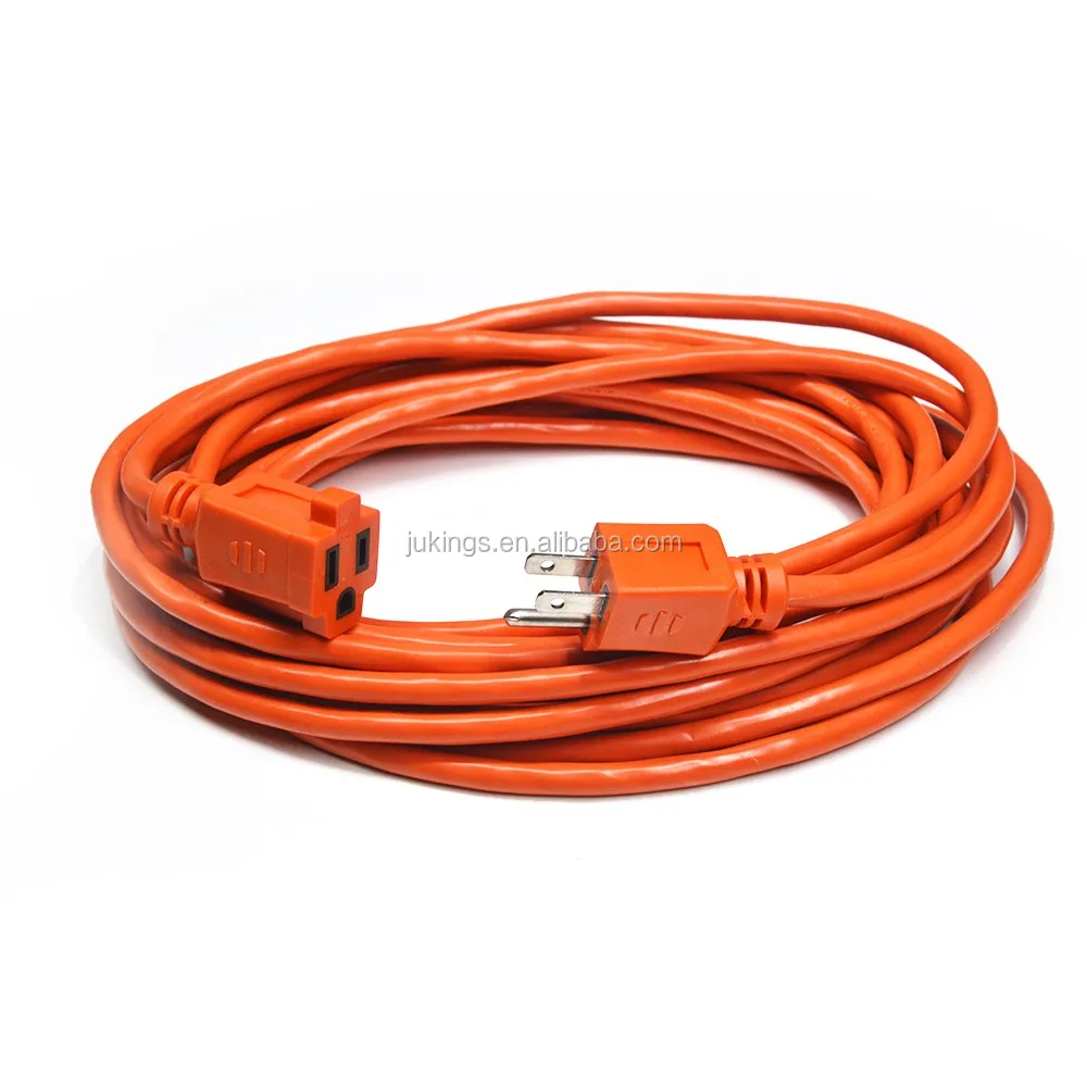 25 Ft Orange Outdoor Usa Extension Cord 16/3 Sjtw Heavy Duty Outdoor