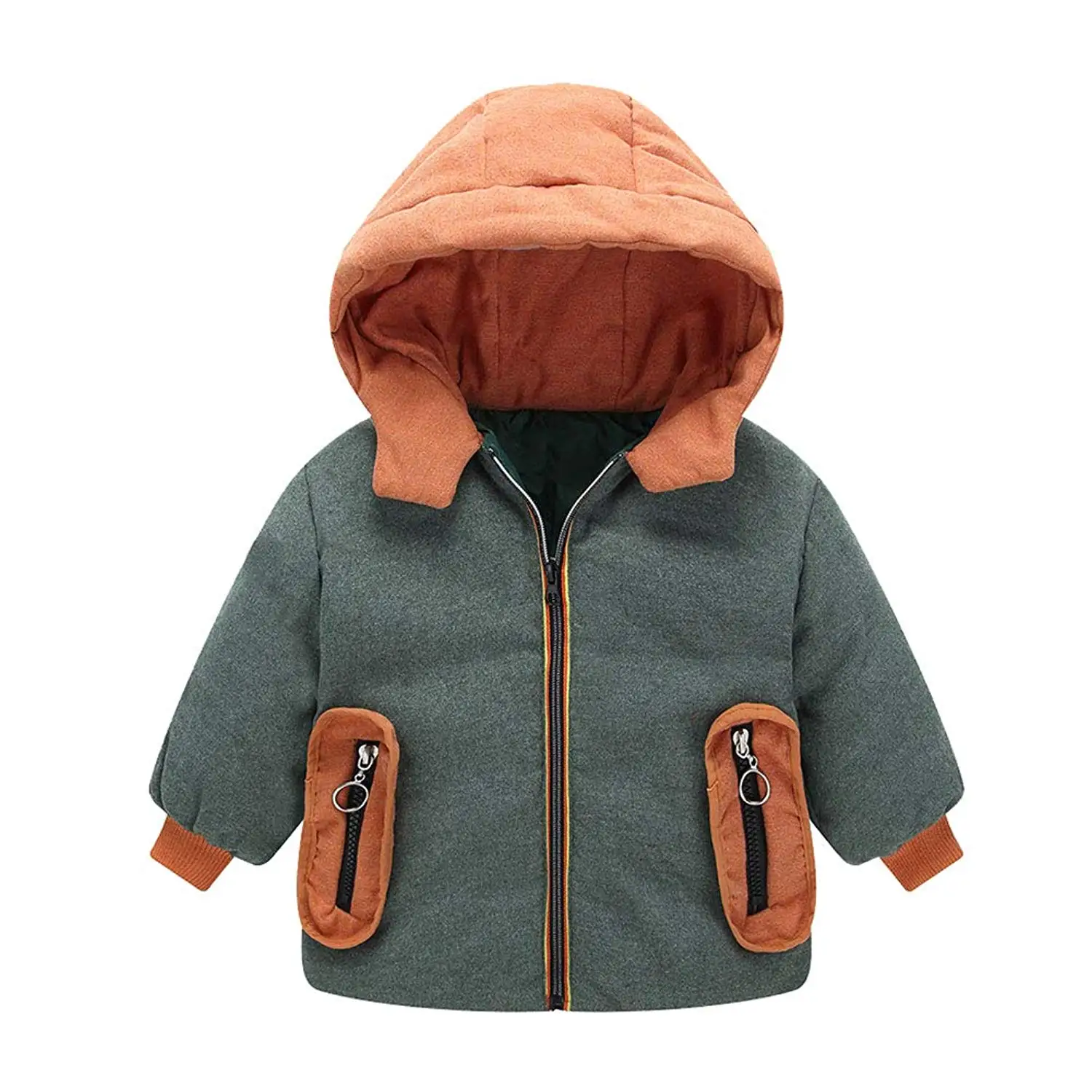 M/&A Boys Girls Fur Hooded Down Puffer Jacket Winter Coat