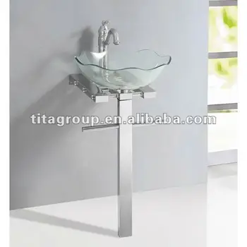Clear Gl Wash Basin Stand With 304 Stainless Steel Base Clear Gl Wash Basin Stand With 304 Stainless Steel Base